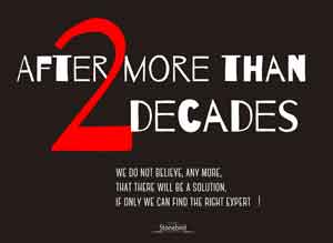 after more than two decades,
we do not believe, any more, that there will be a solution, if only we can find the right expert!